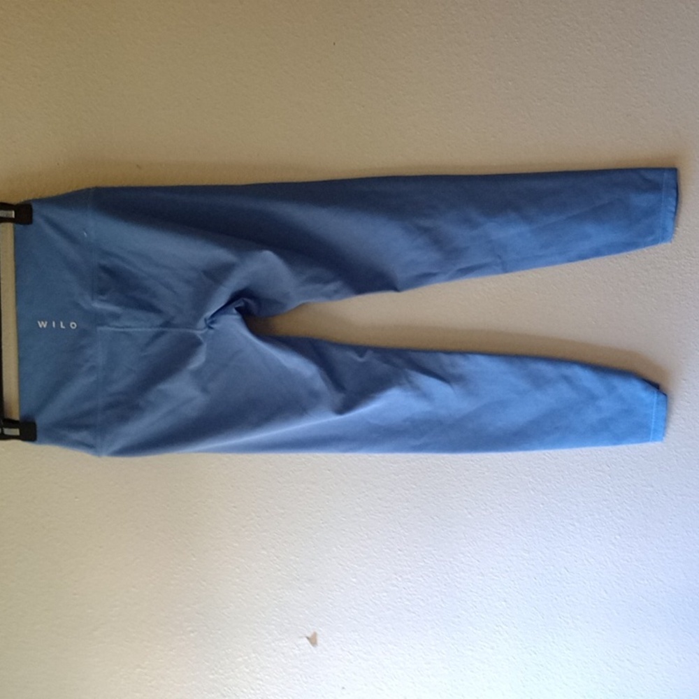 Wilo Ribbed Blue Athletic Yoga Legging Size S/ M - Picture 6 of 8